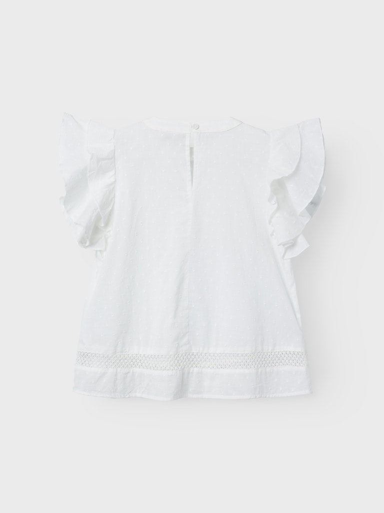 Name it Mädchen Bluse Flügelärmel weiß NKFFARIDE