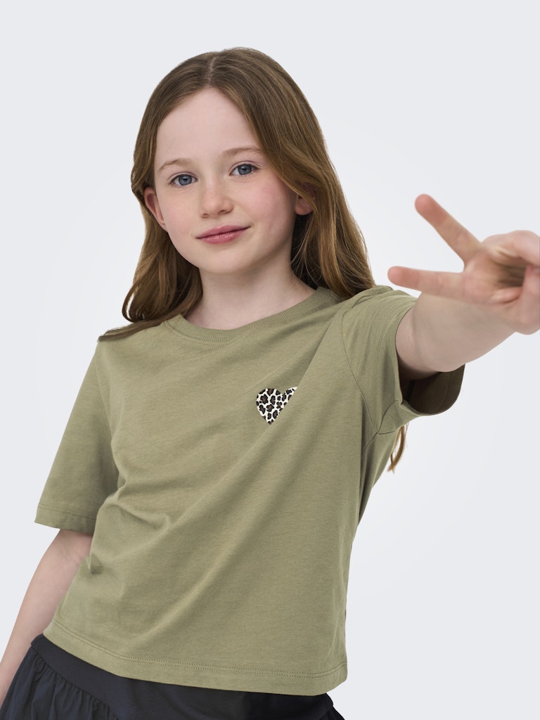 Only Mädchen T-Shirt LEO HEART KOGREX LEO HEART S/S TOP JRS