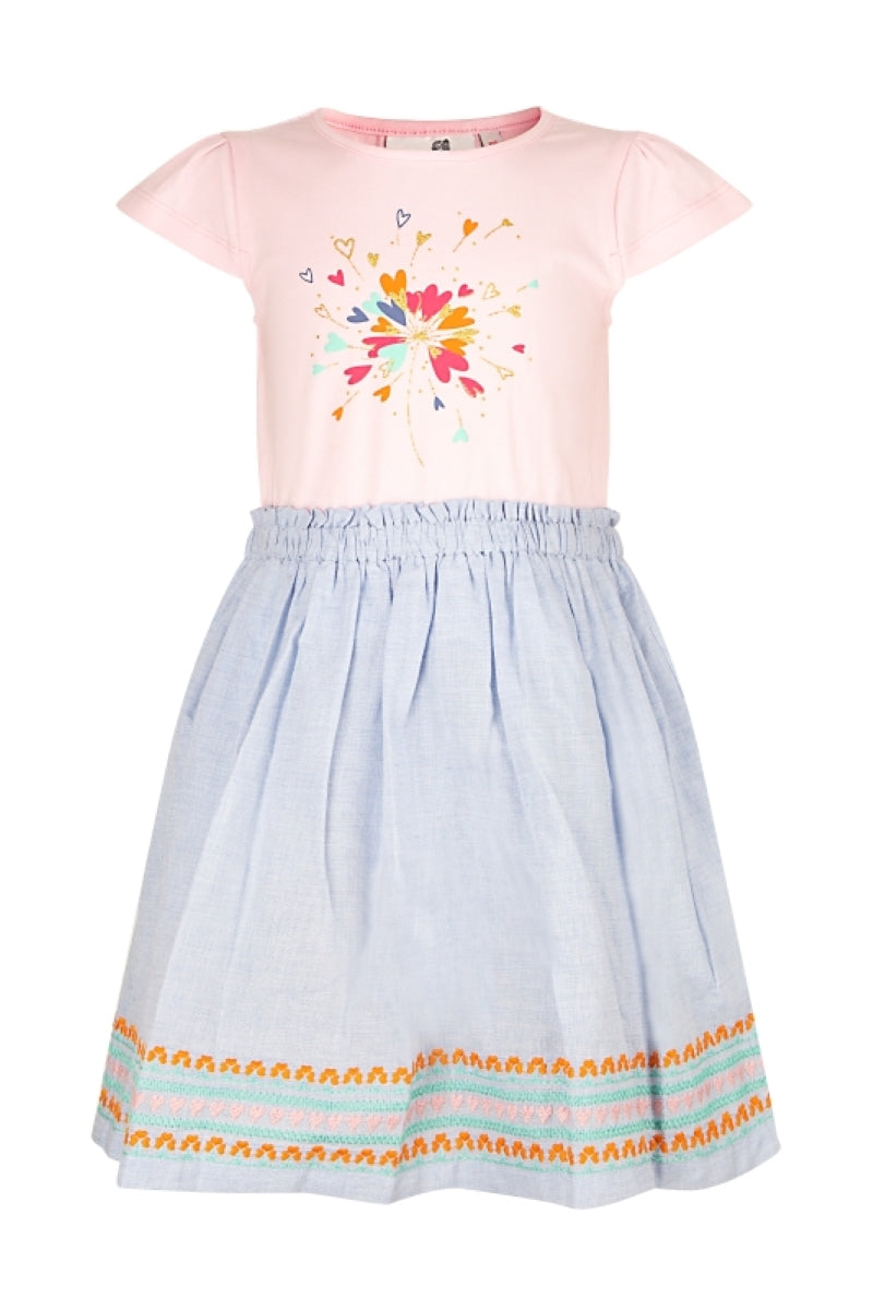 Happy Girls Mädchen Sommerkleid  Jersey Glitzer Schulanfang