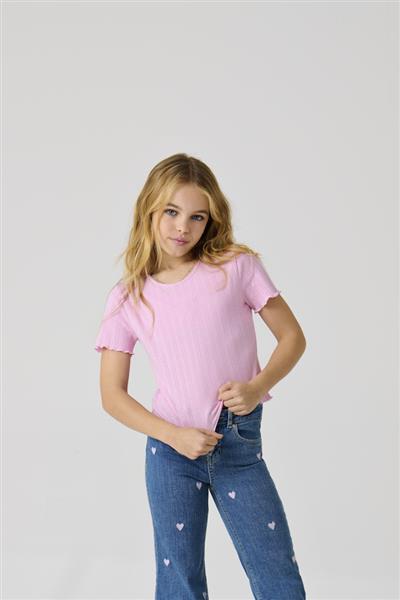 Only Mädchen T-Shirt Rippshirt KOGCARLOTTA LIFE S/S TOP JRS