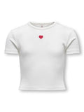 Only Mädchen T-Shirt Rippshirt KOGELVA JUNE EMB S/S TEE CS JRS