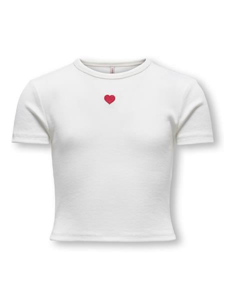 Only Mädchen T-Shirt Rippshirt KOGELVA JUNE EMB S/S TEE CS JRS