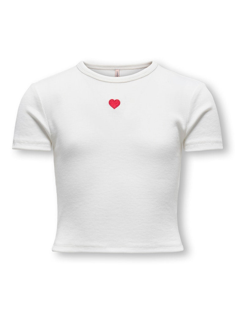 Only Mädchen T-Shirt Rippshirt KOGELVA JUNE EMB S/S TEE CS JRS