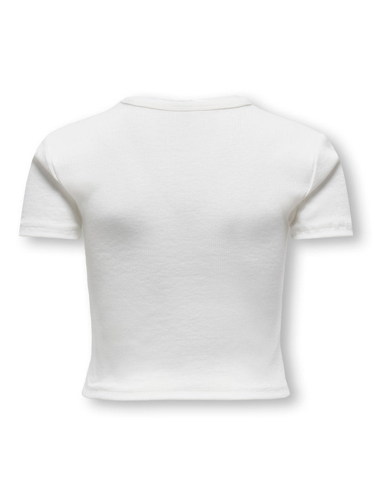 Only Mädchen T-Shirt Rippshirt KOGELVA JUNE EMB S/S TEE CS JRS