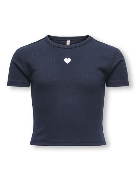 Only Mädchen T-Shirt Rippshirt KOGELVA JUNE EMB S/S TEE CS JRS