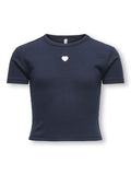 Only Mädchen T-Shirt Rippshirt KOGELVA JUNE EMB S/S TEE CS JRS