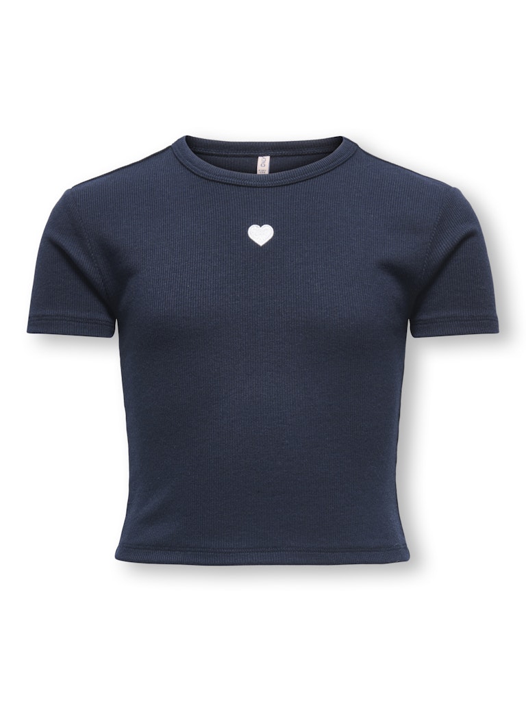 Only Mädchen T-Shirt Rippshirt KOGELVA JUNE EMB S/S TEE CS JRS