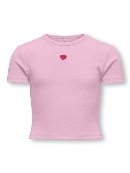Only Mädchen T-Shirt Rippshirt KOGELVA JUNE EMB S/S TEE CS JRS