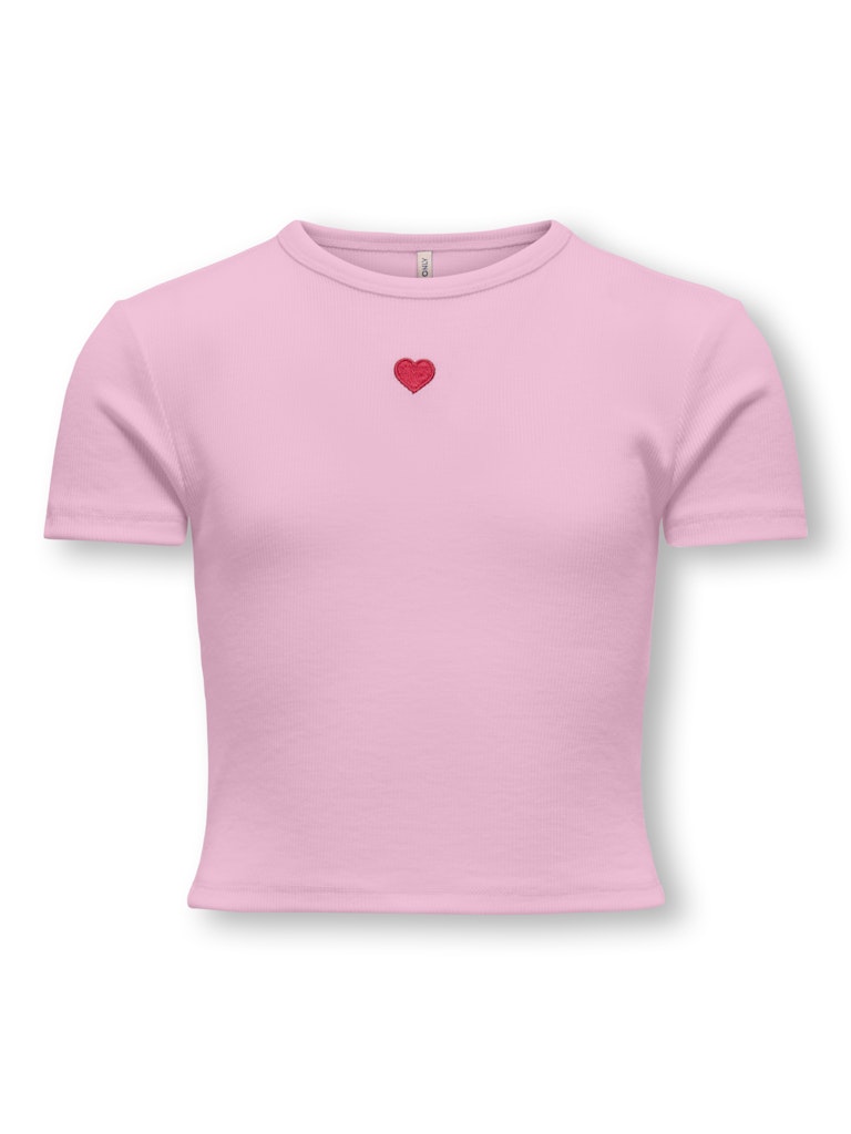 Only Mädchen T-Shirt Rippshirt KOGELVA JUNE EMB S/S TEE CS JRS