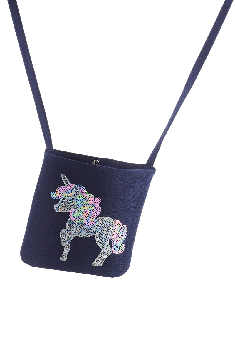 Happy Girls Mädchen Jerseykleid mit Tasche Einhorn
