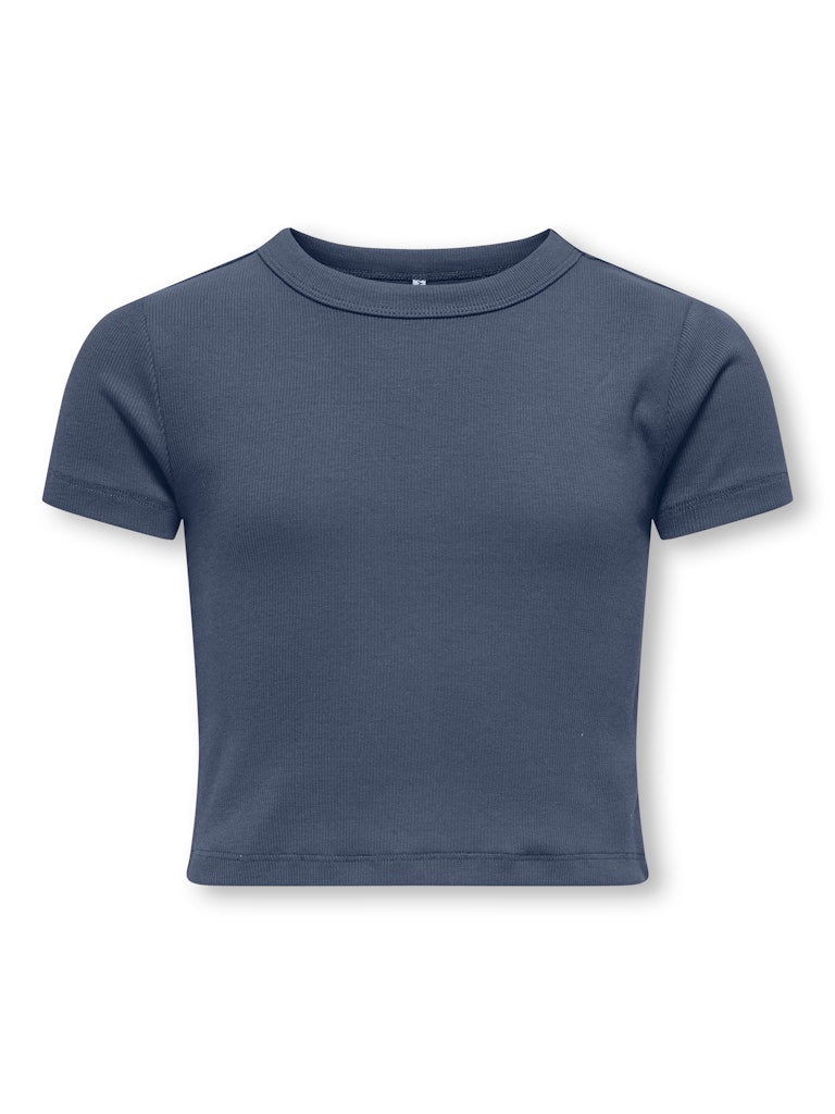 Only Mädchen T-Shirt Rippshirt KOGBINA LIFE S/S O-NECK TOP JRS