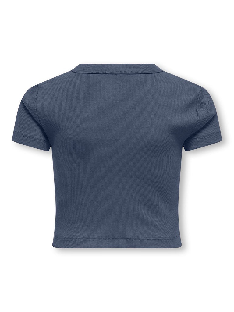 Only Mädchen T-Shirt Rippshirt KOGBINA LIFE S/S O-NECK TOP JRS