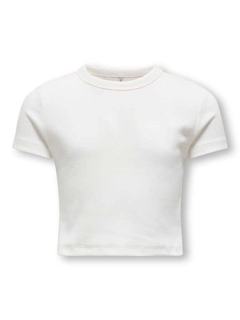 Only Mädchen T-Shirt Rippshirt KOGBINA LIFE S/S O-NECK TOP JRS