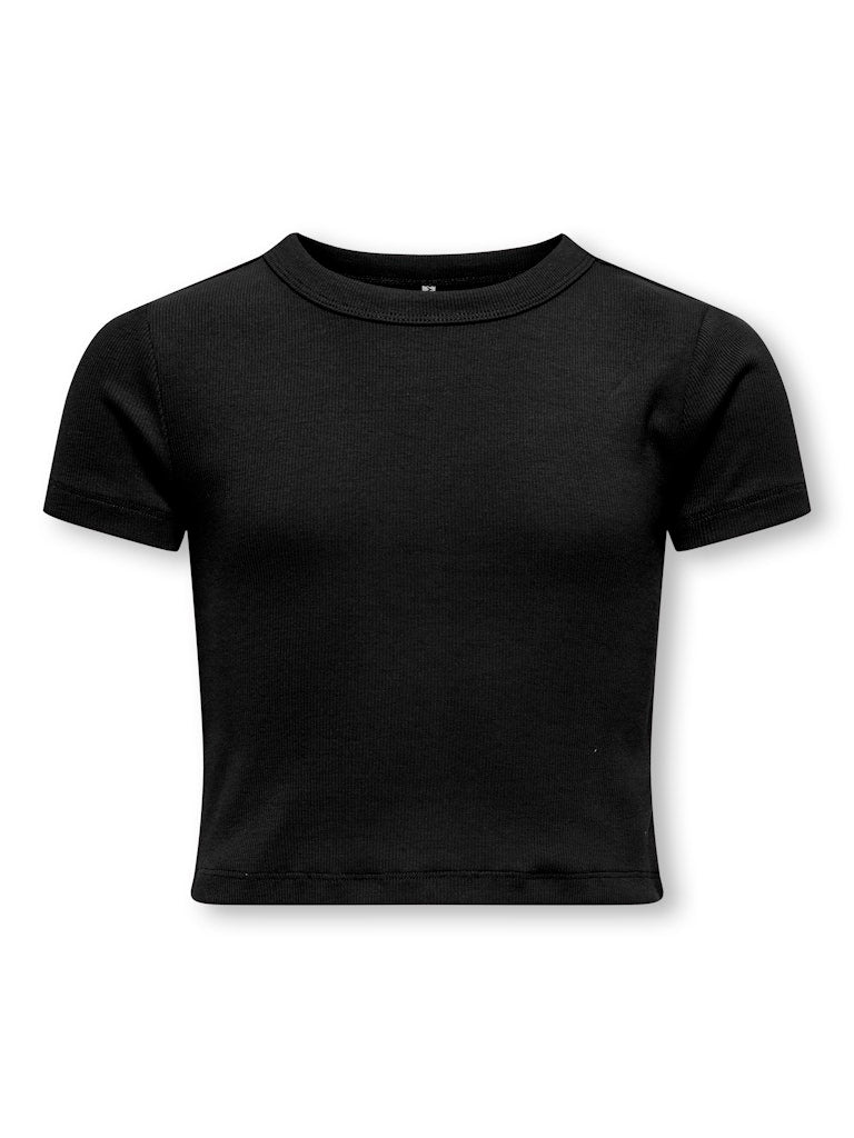 Only Mädchen T-Shirt Rippshirt KOGBINA LIFE S/S O-NECK TOP JRS