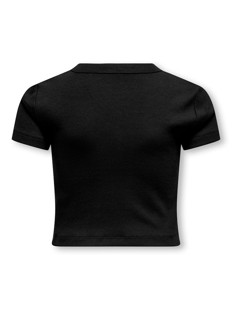 Only Mädchen T-Shirt Rippshirt KOGBINA LIFE S/S O-NECK TOP JRS