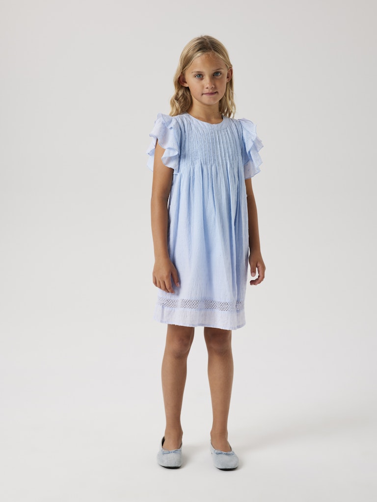 Name it Mädchen Kleid Flügelärmel hellblau NKFFARIDE