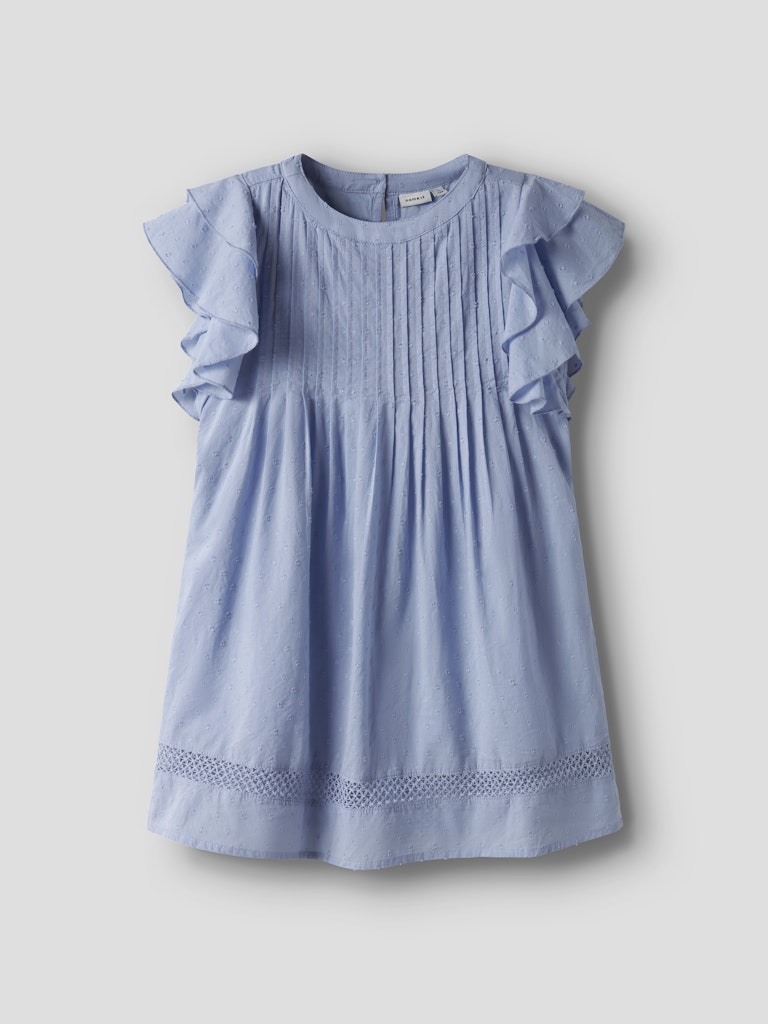 Name it Mädchen Kleid Flügelärmel hellblau NKFFARIDE