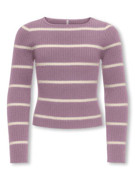 Only Mädchen Strickpulli Streifen  KOGIBI LS RIB BOATNECK CP KNT