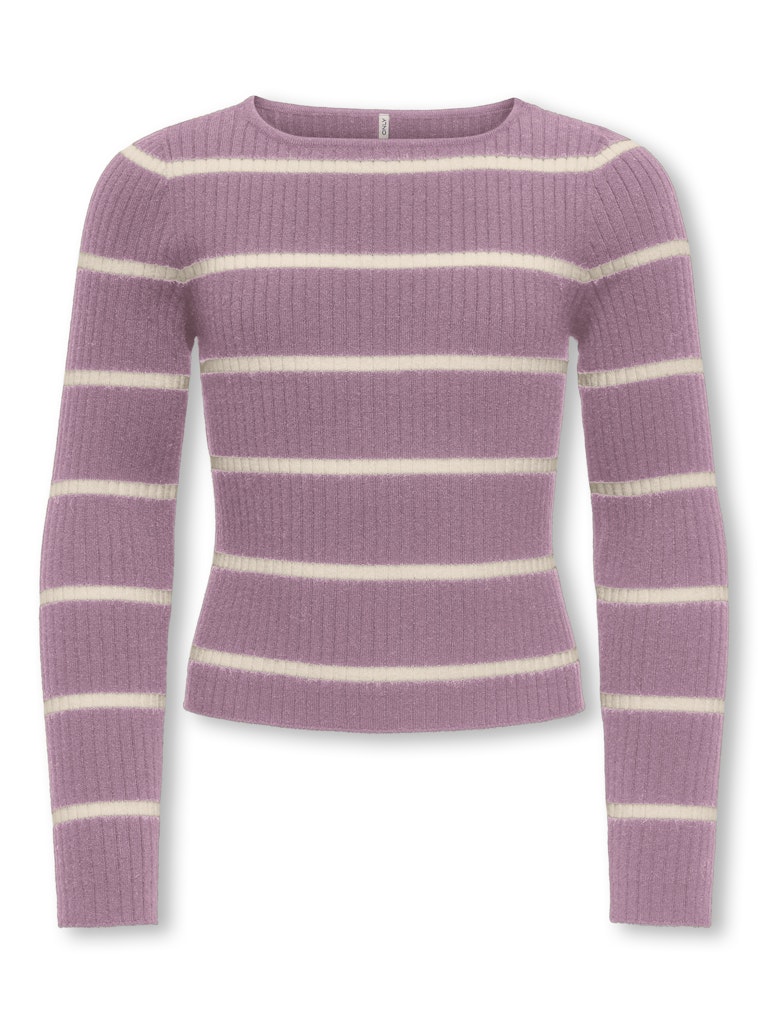 Only Mädchen Strickpulli Streifen  KOGIBI LS RIB BOATNECK CP KNT