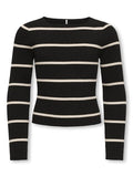 Only Mädchen Strickpulli Streifen  KOGIBI LS RIB BOATNECK CP KNT