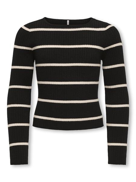 Only Mädchen Strickpulli Streifen  KOGIBI LS RIB BOATNECK CP KNT