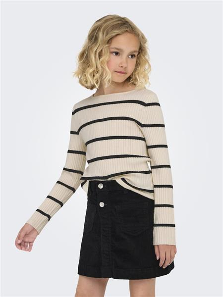 Only Mädchen Strickpulli Streifen  KOGIBI LS RIB BOATNECK CP KNT