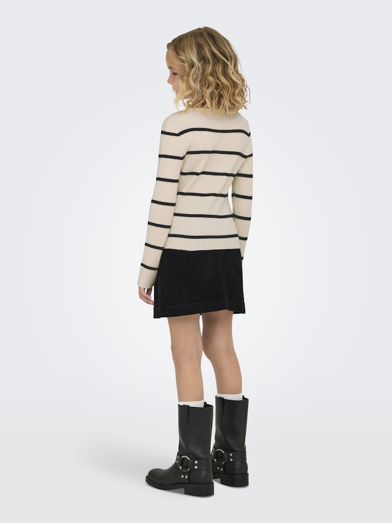 Only Mädchen Strickpulli Streifen  KOGIBI LS RIB BOATNECK CP KNT