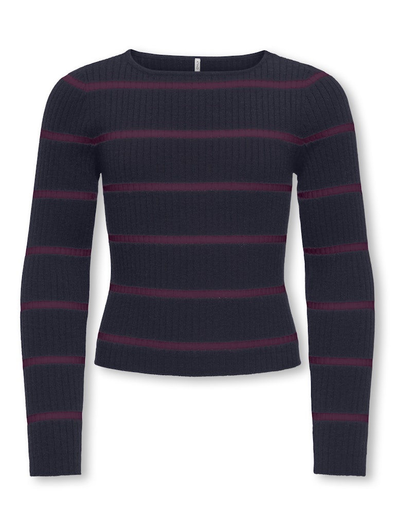 Only Mädchen Strickpulli Streifen  KOGIBI LS RIB BOATNECK CP KNT
