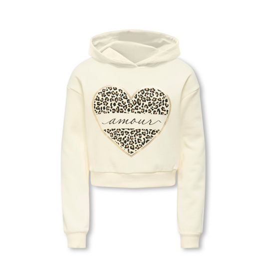 Only Mädchen Hoodie Sweatshirt kurz Amore Leo