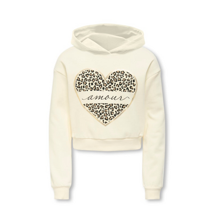 Only Mädchen Hoodie Sweatshirt kurz Amore Leo