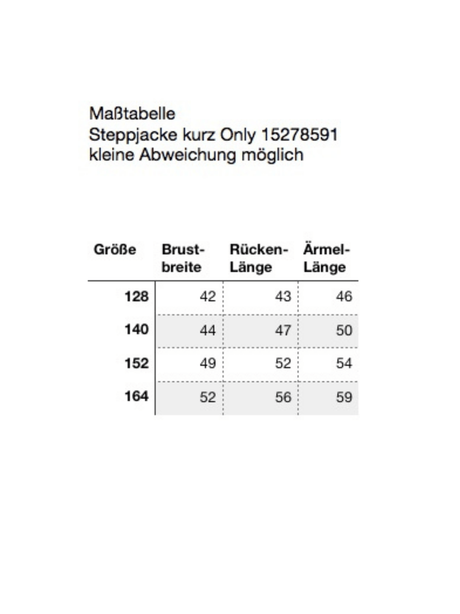 Only Mädchen Steppjacke Übergang Winter SHORT PUFFER JACKET KOGDOLLY