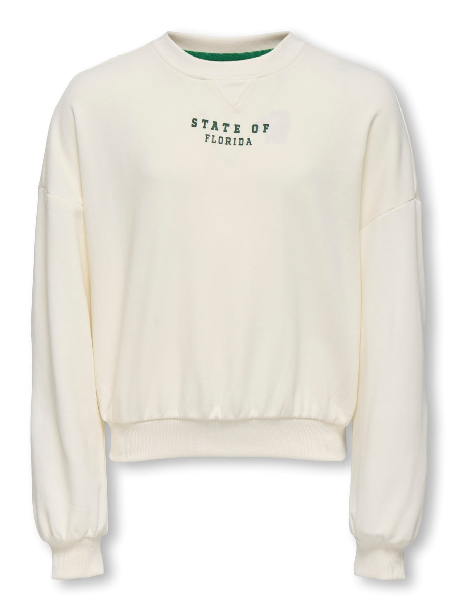Only Mädchen Sweatshirt kurz KOGSALLY  KOGSALLY LIFE L/S OVZ O-NECK
