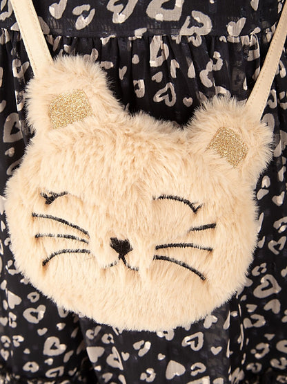 Happy Girls Mädchen Kleid Chiffon langarm Katze mit Tasche 953181