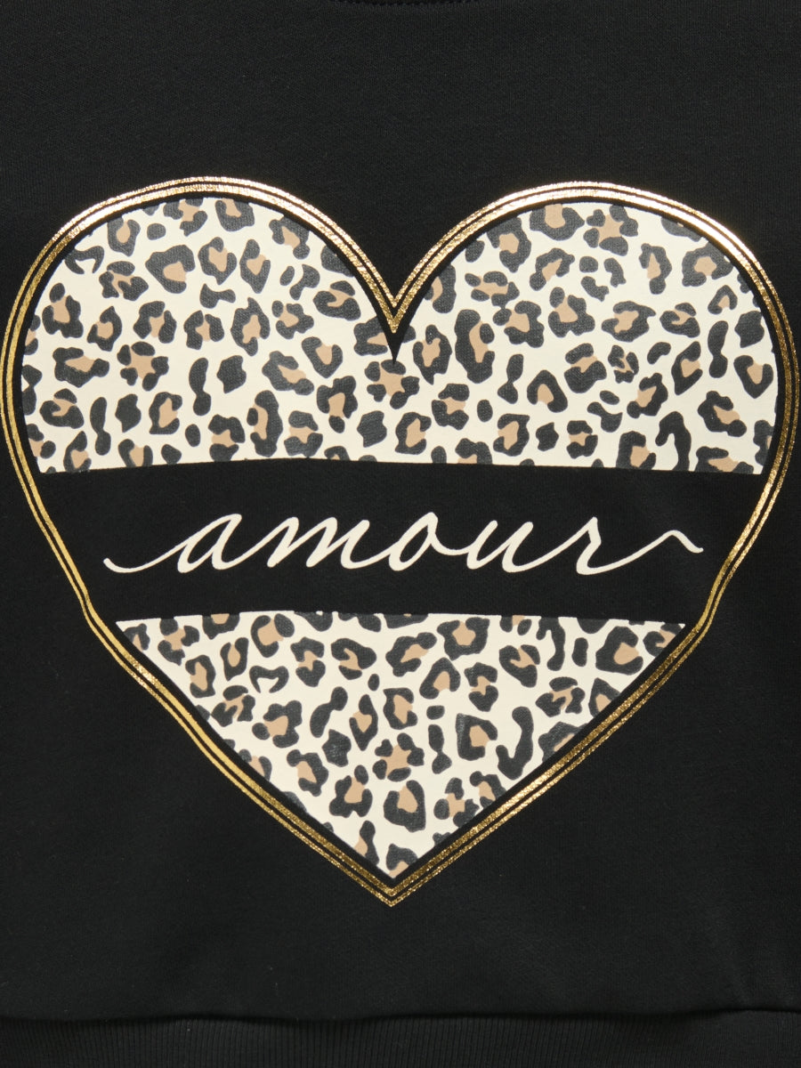 Only Mädchen Hoodie Sweatshirt kurz Amore Leo KOGCOOPER LIFE HEART