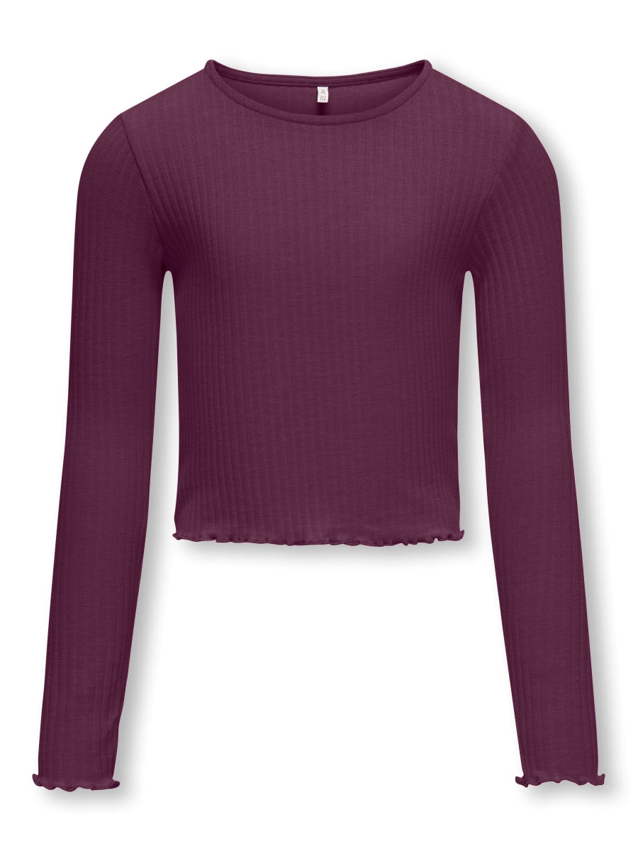 Only Mädchen Langarmshirt Rippshirt Geschenkidee KOGNELLA L/S O-NECK