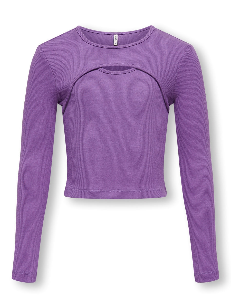 Only Mädchen Langarmshirt Rippshirt KOGNESSA LIFE