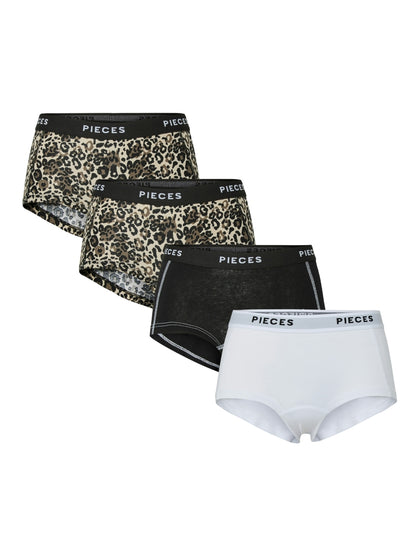 PIECES Damen Hipster 4er Pack PCLOGO