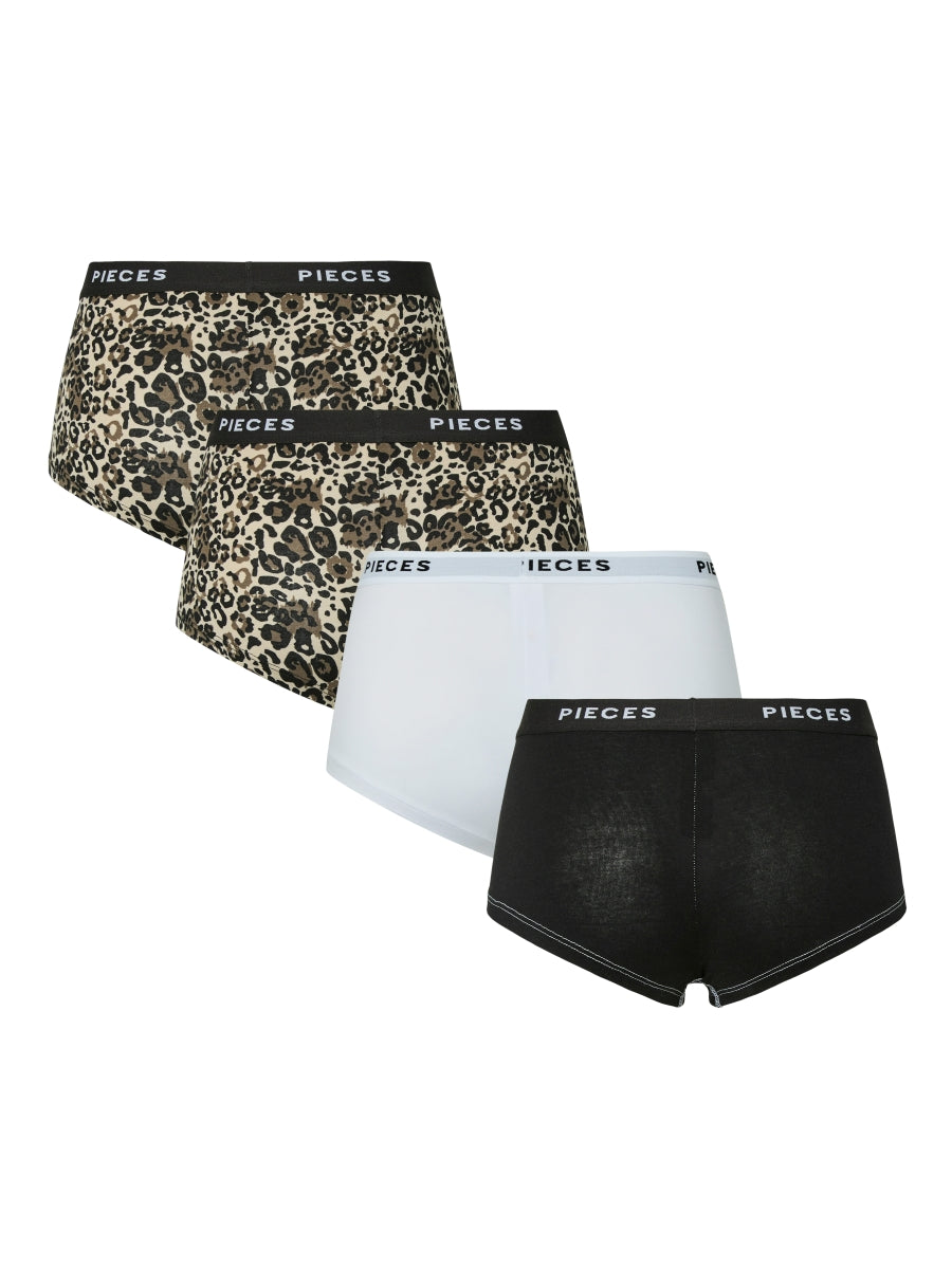 PIECES Damen Hipster 4er Pack PCLOGO