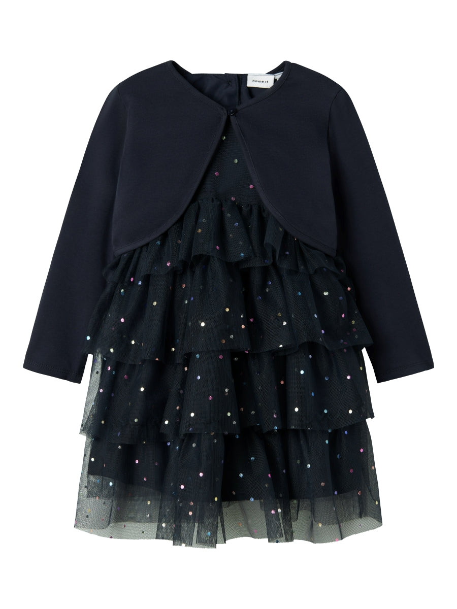 Name it Mädchen Kleid mit Jacke festlich NMFRASILLE