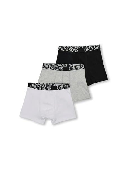 ONLY & SONS Jungen Boxershorts 3er Pack Logobund OSJFITZ