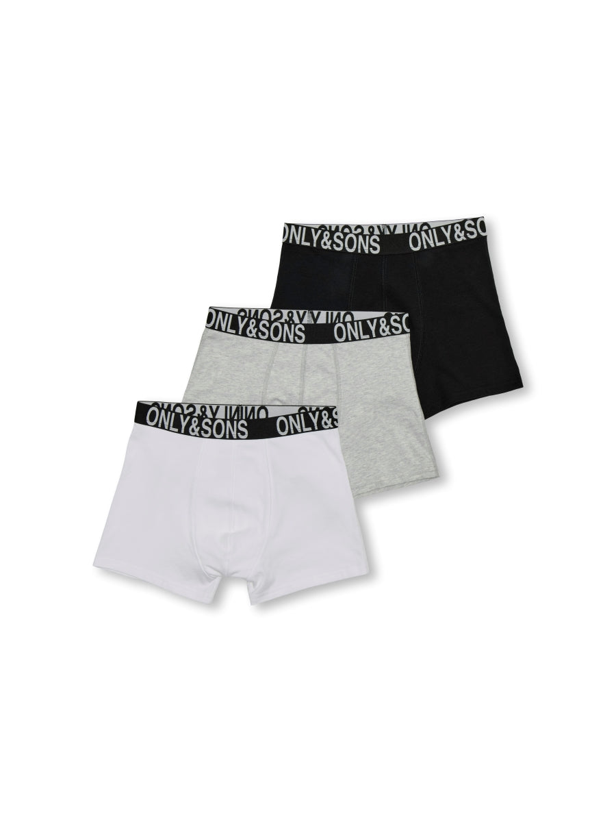 ONLY & SONS Jungen Boxershorts 3er Pack Logobund OSJFITZ