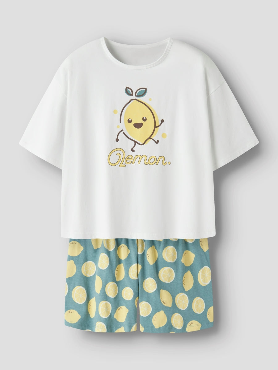 Name it Mädchen Schlafanzug kurz NKFNIGHTSET LEMON 13257118