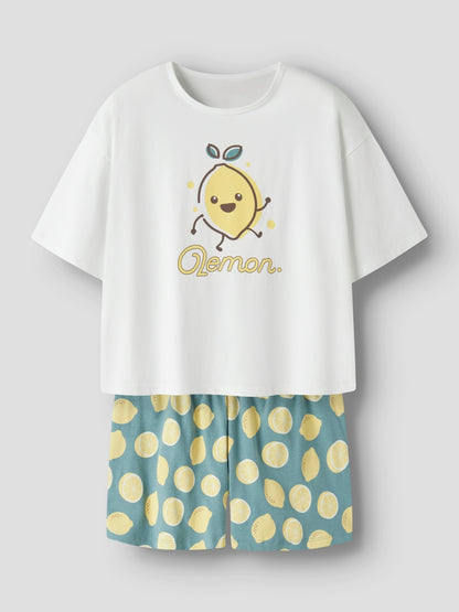 Name it Mädchen Schlafanzug kurz NKFNIGHTSET LEMON 13257118