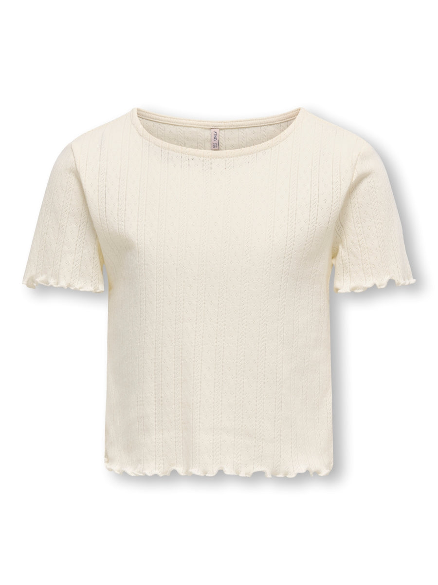 Only Mädchen T-Shirt Rippshirt KOGCARLOTTA LIFE S/S TOP JRS
