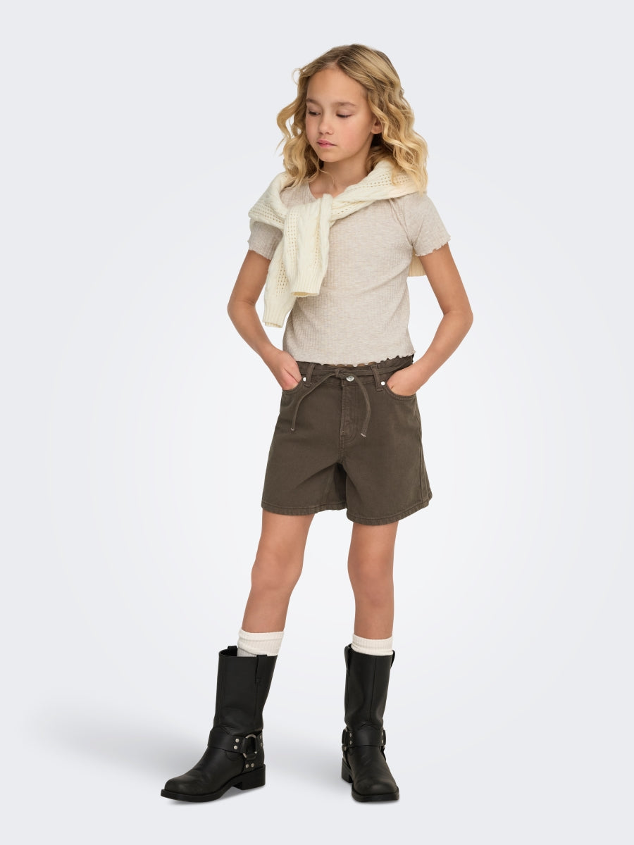 Only Mädchen T-Shirt Rippshirt Geschenkidee edel top KOGNELLA