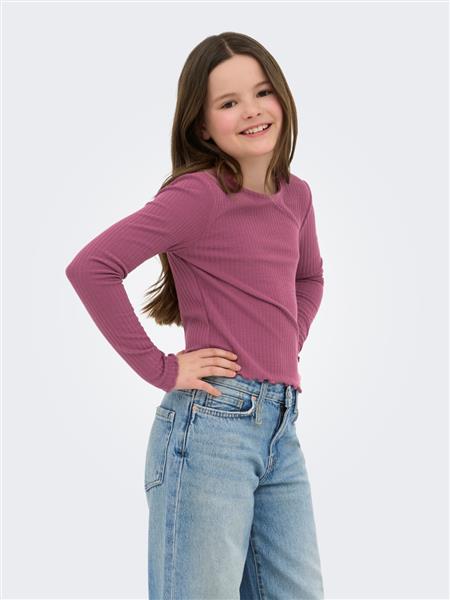 Only Mädchen Langarmshirt Rippshirt Geschenkidee KOGNELLA L/S O-NECK