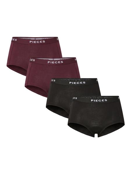 PIECES Damen Hipster 4er Pack PCLOGO