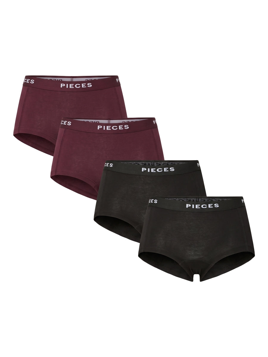 PIECES Damen Hipster 4er Pack PCLOGO