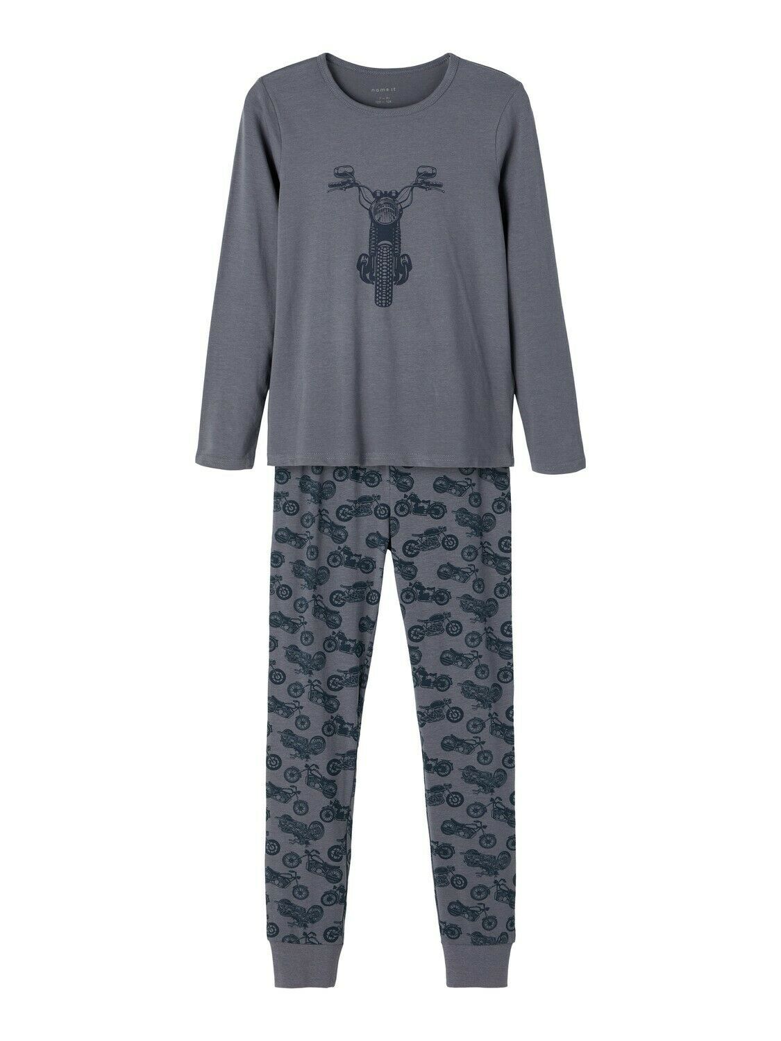 Name it Kinder Schlafanzug Blau Grau Grün hochwertig NKMNIGHTSET