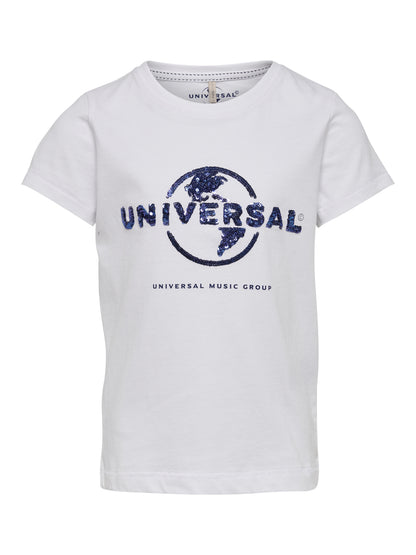 Only Mädchen T-Shirt Designer Weiß Pailletten Geschenkidee Teenie edel